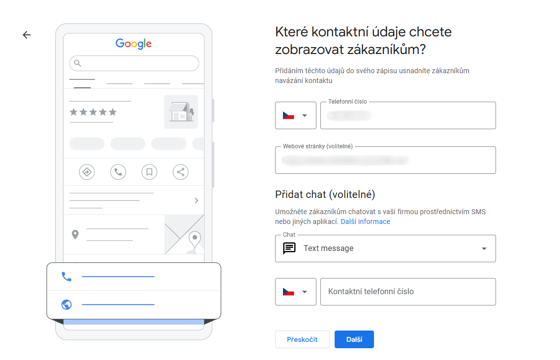 Zadejte firemní telefonní číslo