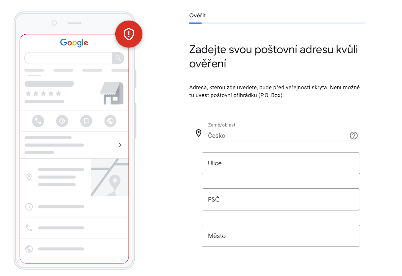 ověření vaší firmy