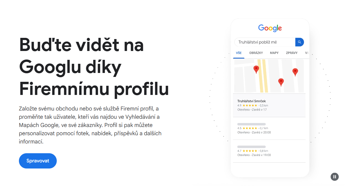 Založte si firemní profil na Googlu zdarma
